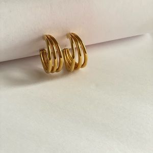 Vintage Hoop Gold Toned Earrings